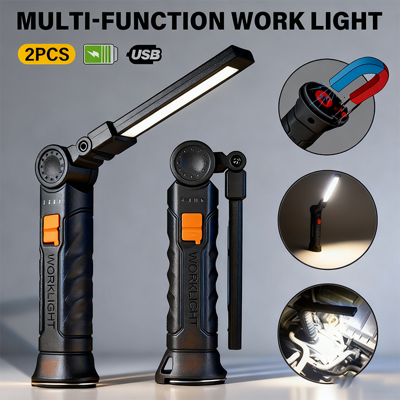 Power Bank - Portable COB LED Flashlight USB Rechargeable