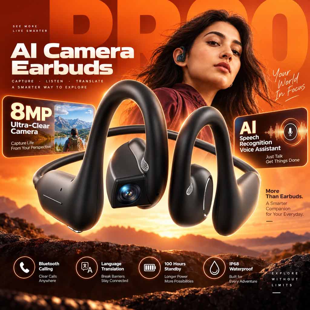 Wireless Charger - AI Smart Camera Earbuds Bluetooth Headphones