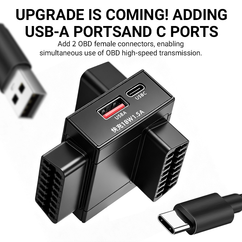 OBD2 Splitter Adapter 1 To 2 w - Usb Charger recension och pris